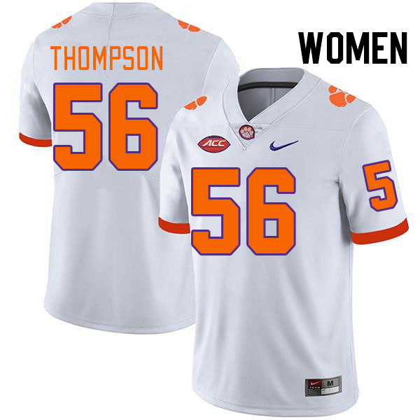 Women #56 Champ Thompson Clemson Tigers College Football Jerseys Stitched-White